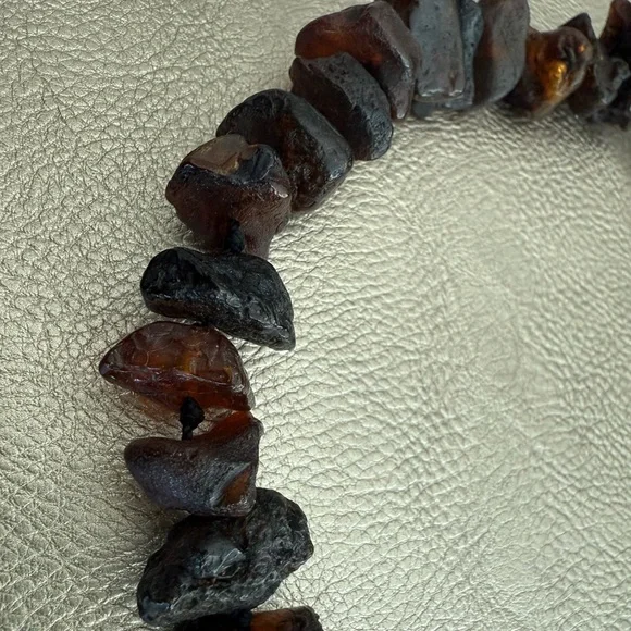 Unpolished Amber Necklace - Picture 5 of 8